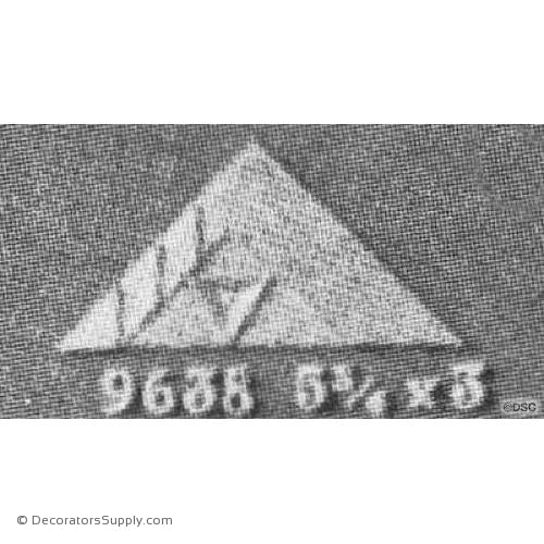 Art Deco- 3H X 5 3/4W - 1/8Relief-appliques-for-woodwork-furniture-Decorators Supply