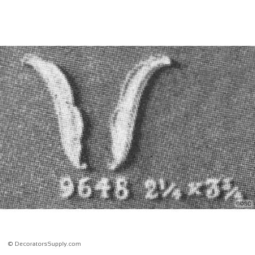 Art Deco-Scroll- 3 3/4H X 2 1/4W - R&L 3/16Relief-appliques-for-woodwork-furniture-Decorators Supply