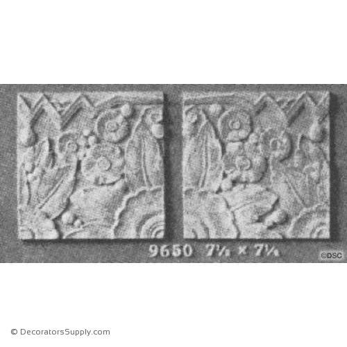 Art Deco Applique- 7 1/2H X 7 1/2W - R&L 3/8Relief-appliques-for-woodwork-furniture-Decorators Supply