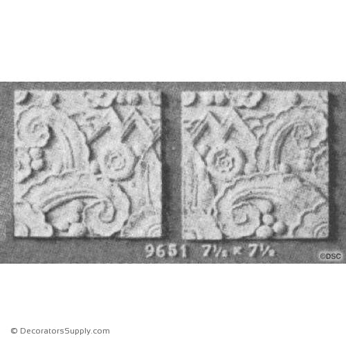 Art Deco- 7 1/2H X 7 1/2W - R&L 3/8Relief-appliques-for-woodwork-furniture-Decorators Supply