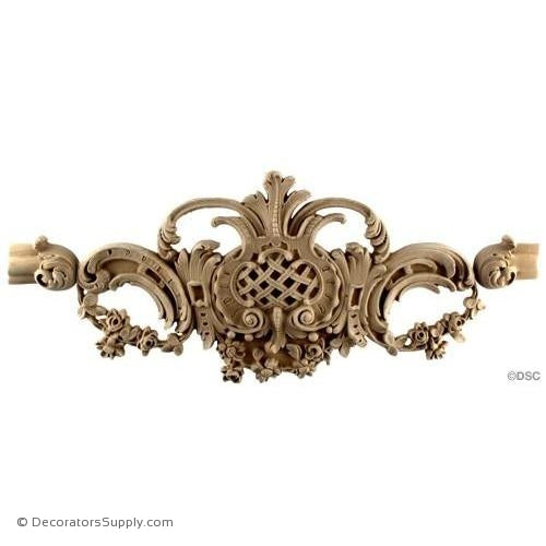 Wall Panel Design Rococo Fretted Center Ornament 8H X 16 1/4-ornate-french-Decorators Supply