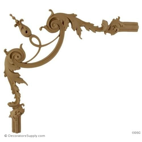 Wall Panel Design - Acanthus Corner Ornament - 10H X 10W-ornate-french-Decorators Supply