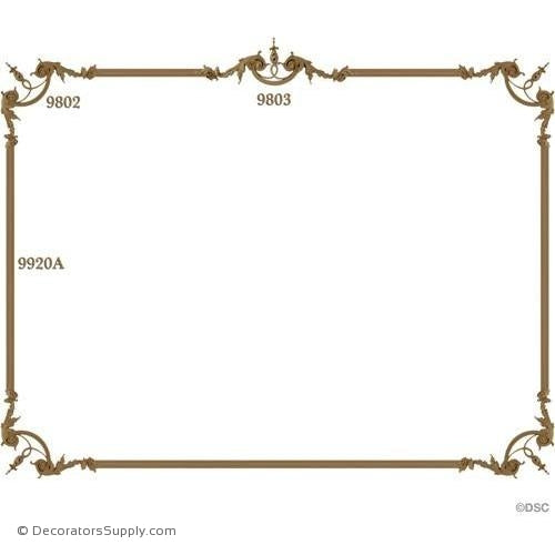 Wall Panel Design 1-9803 4-9802 12 ft 9920A-ornate-french-Decorators Supply