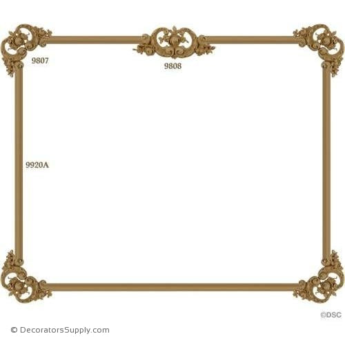 Wall Panel Design 1-9808 4-9807 12FT-9920A-ornate-french-Decorators Supply