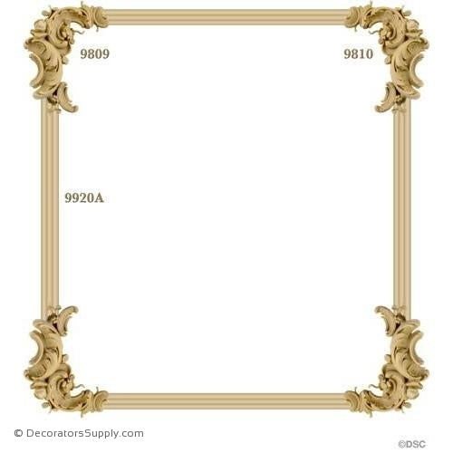 Wall Panel Design - 2- 9809 2 - 9810 12ft - 9920A-ornate-french-Decorators Supply