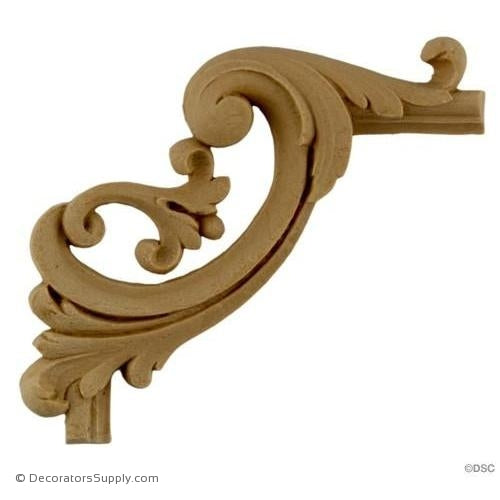 Wall Panel Design- Scroll Corner Ornament - 3" x 3" x 1 1/2-ornate-french-Decorators Supply