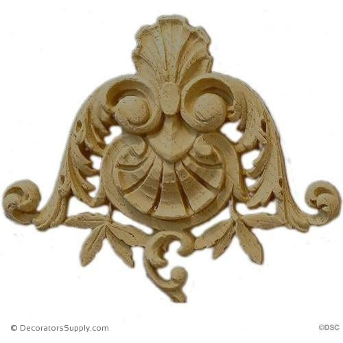 Wall Panel Design - Shell Corner Ornament - 4H X 4W-ornate-french-Decorators Supply