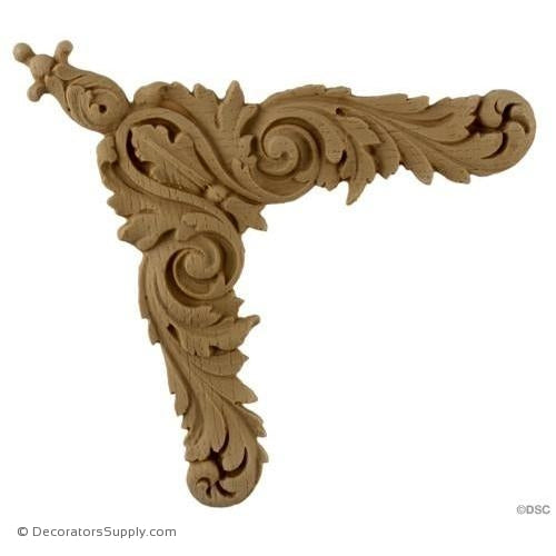 Wall Panel Design - Acanthus Corner Ornament - 7H X 7W-ornate-french-Decorators Supply