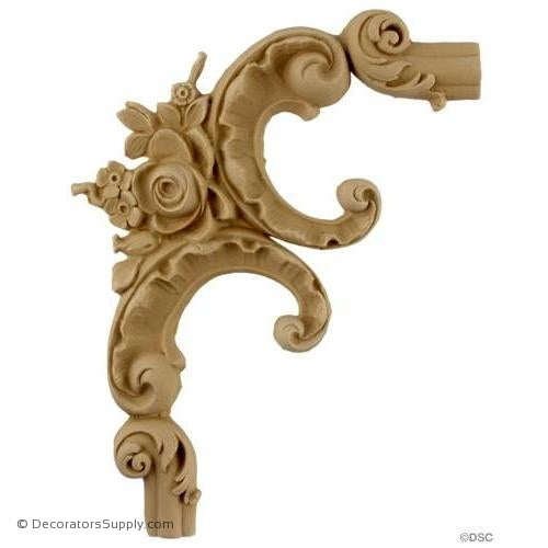 Wall Panel Design - Rose Corner Ornament - 5H X 5W-ornate-french-Decorators Supply