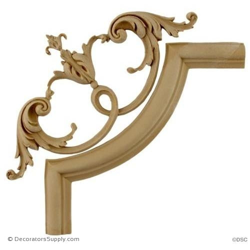 Wall Panel Design - Scroll Corner Ornament - 5H X 5W-ornate-french-Decorators Supply