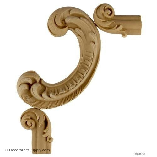 Wall Panel Design - Scroll Corner Ornament - 6H X 6W-ornate-french-Decorators Supply