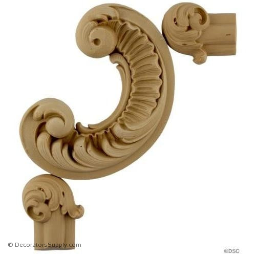 Wall Panel Design - Scroll Corner Ornament -6 1/2H X 6 1/2W-ornate-french-Decorators Supply