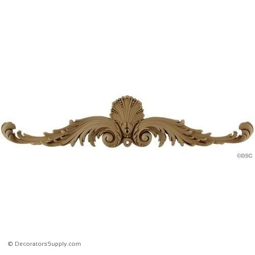 Wall Panel Design-Center Ornament-Louis XV 4H X 19W - 1Rel-appliques-for-woodwork-furniture-Decorators Supply