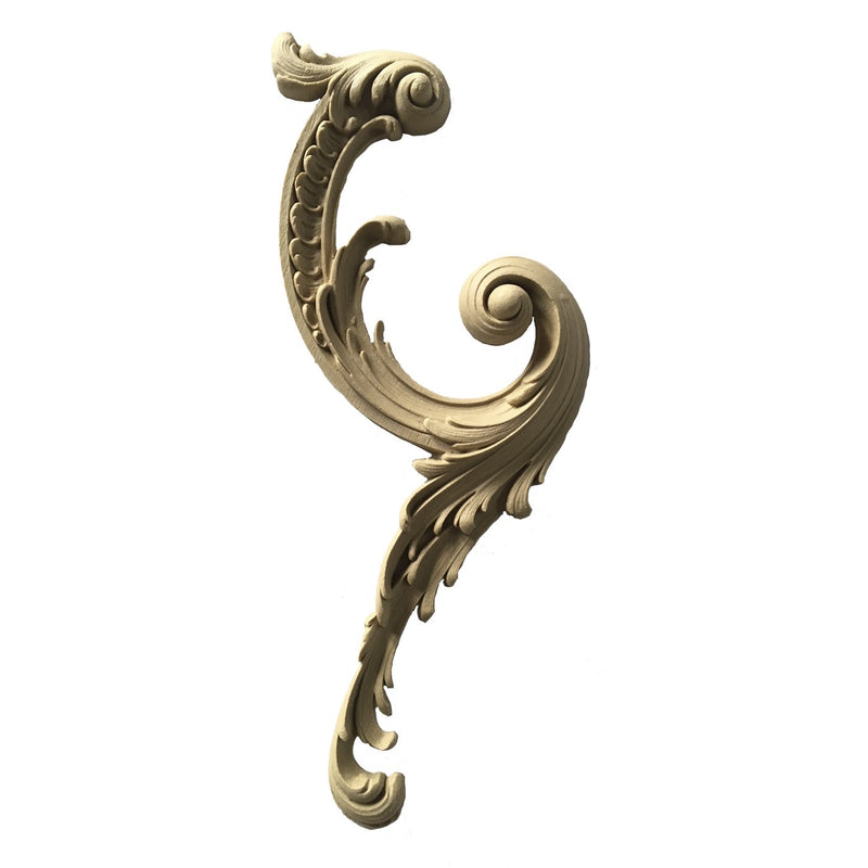 Wall Panel Design - Leaf (R) Corner Ornament 6H X 11W - 1Rel