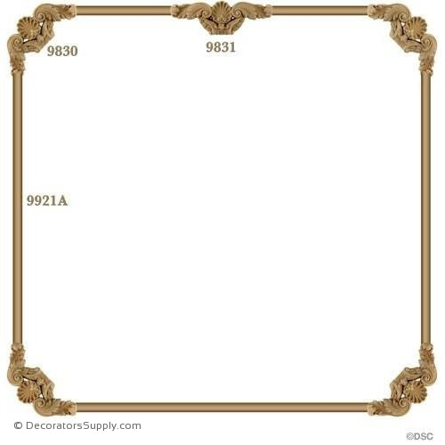 Wall Panel Design 1-9831 4-9830 12FT-9921A-ornate-french-Decorators Supply