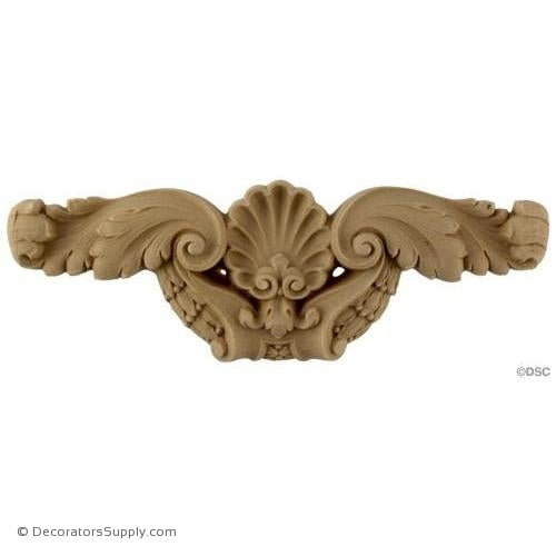 Wall Panel - Shell Center Ornament 3H X 8W - 1Relief-ornate-french-Decorators Supply