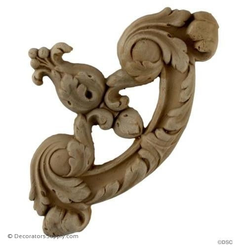 Wall Panel Design - Scroll Corner Ornament 4H X 4W - 5/8Rel-ornate-french-Decorators Supply