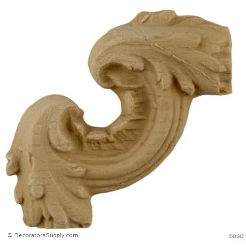 Wall Panel Design - Scroll Corner Ornament 2 1/2H X 2 1/2W-ornate-french-Decorators Supply