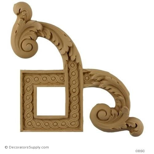 Wall Panel - Scroll Corner Ornament - 7H X 7W - 3/4Relief-ornate-french-Decorators Supply