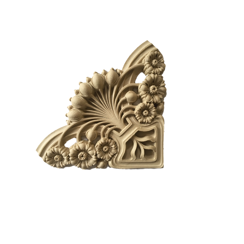 Wall Panel Design - Corner Ornament - Art Nouveau - 8H X 8W