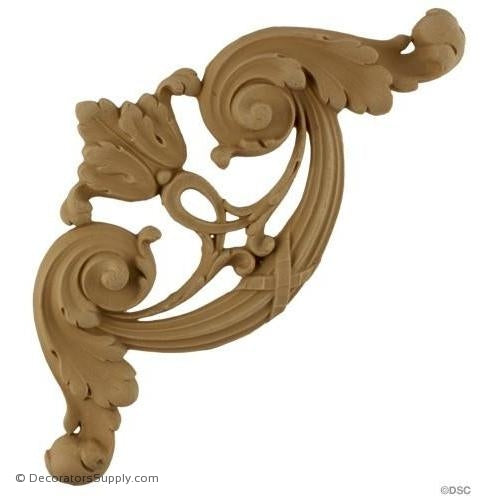 Wall Panel Design - Scroll Corner Ornament - 8H X 8W - 1Rel-ornate-french-Decorators Supply