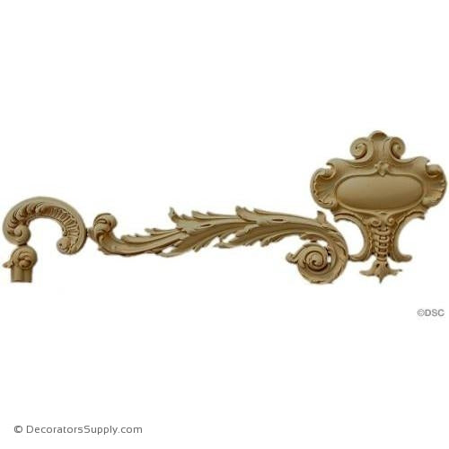 Wall Panel Design - Center Ornament -10 1/2H X 51W X 1 1/8"-ornate-french-Decorators Supply