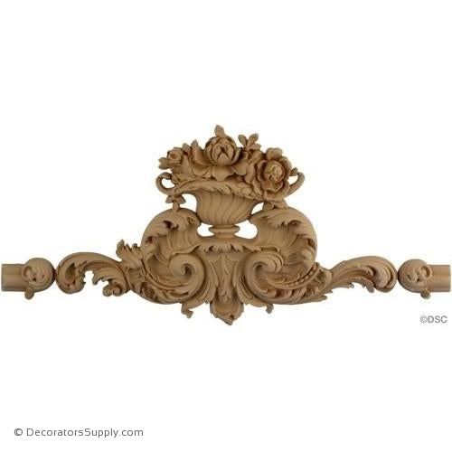 Wall Panel Design - Center Ornament - 9" H x 18" W-ornate-french-Decorators Supply