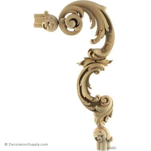 Wall Panel Design - Right Corner Ornament- 12H X 6W-ornate-french-Decorators Supply