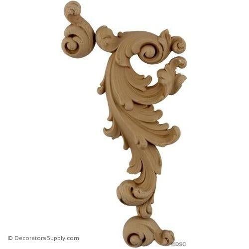Wall Panel Design - Left Corner Ornament - 7H X 4 1/2W-ornate-french-Decorators Supply
