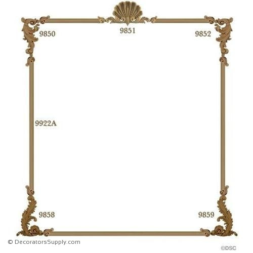 Wall Panel 1 Each 9851-9850-9852-9858-9859 12ft-9922A-ornate-french-Decorators Supply