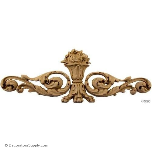 Wall Panel Design - Center Ornament - 4 1/4H X 12W-ornate-french-Decorators Supply
