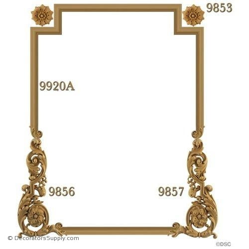 Wall Panel Design - 1- 9856 1-9857 2-9853 12FT - 9920A-ornate-french-Decorators Supply