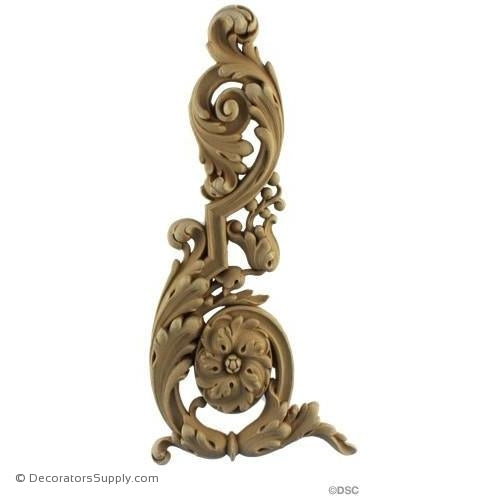 Wall Panel Design - Left Corner Ornament - 13H X 6W-ornate-french-Decorators Supply