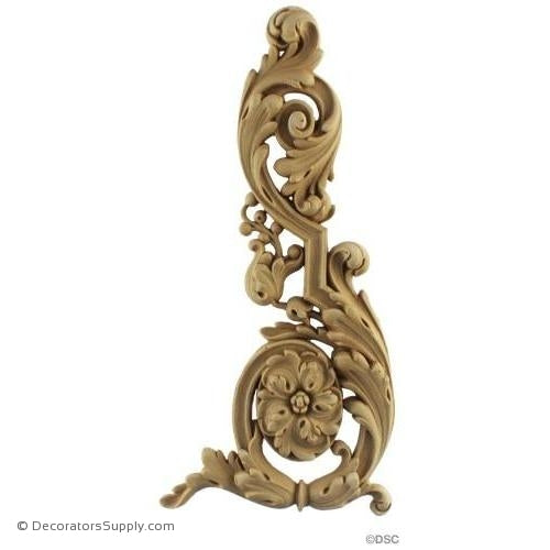 Wall Panel Design - Right Corner Ornament - 13H X 6W-ornate-french-Decorators Supply