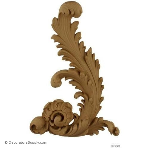 Wall Panel Design - Right Corner Ornament - 10H X 7W-ornate-french-Decorators Supply
