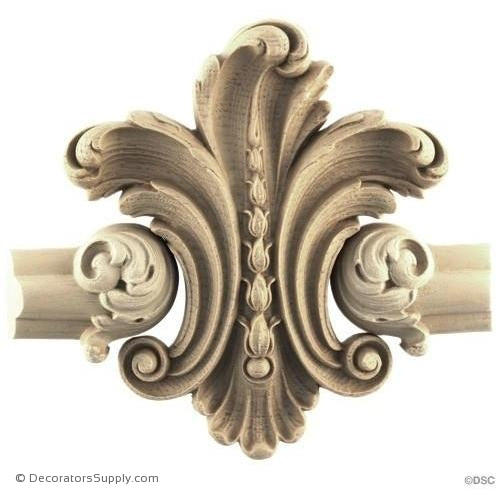 Wall Panel Design - Center Ornament - 5 1/2H X 6W-ornate-french-Decorators Supply