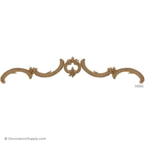 Wall Panel Design - Center Ornament - 11H X 54W-ornate-french-Decorators Supply