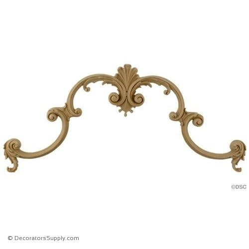 Wall Panel Design - Center Ornament - 6 1/2H X 16 1/2W-ornate-french-Decorators Supply