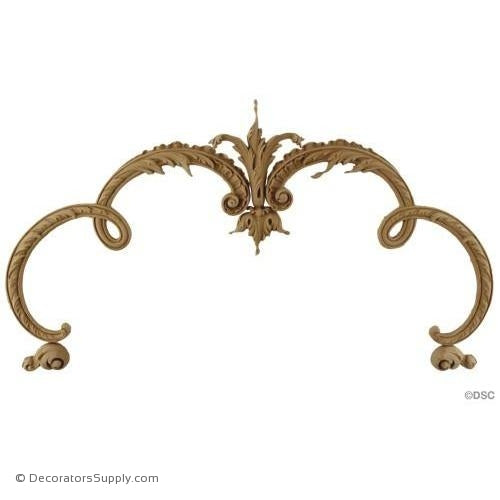 Wall Panel Design - Rococo - Center Ornament - 9H X 21 1/2W-ornate-french-Decorators Supply