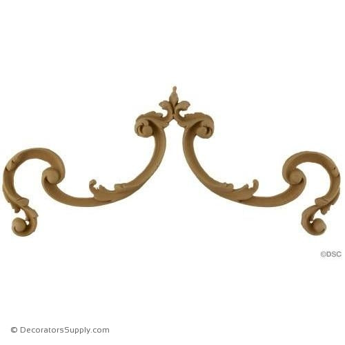 Wall Panel Design - Center Ornament - 4 1/2H X 12W-ornate-french-Decorators Supply