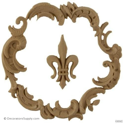 Scroll Wreath with Fleur De Lis Center- 5H X 5W-ornate-french-Decorators Supply