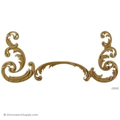 Wall Panel Design - Center Ornament - 7H X 16 1/2W-ornate-french-Decorators Supply