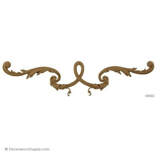 Wall Panel Design - Rococo - Center Ornament - 4 1/4H X 21W-ornate-french-Decorators Supply