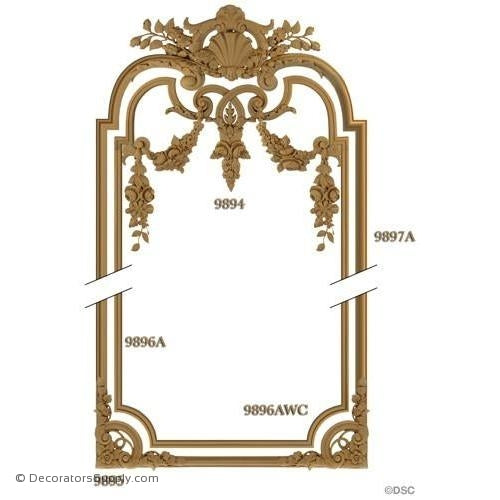 Wall Panel 1- 9894 2-9895 2-9896AWC 12ft 9897A 12ft 9896A-ornate-french-Decorators Supply