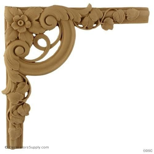 Wall Panel Design - Corner Ornament -8 1/4" X 8 1/4"-ornate-french-Decorators Supply