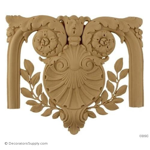 Shell Ornament - French Ren. 9 1/2H X 10 1/2W - 5/8Relief-ornate-french-Decorators Supply