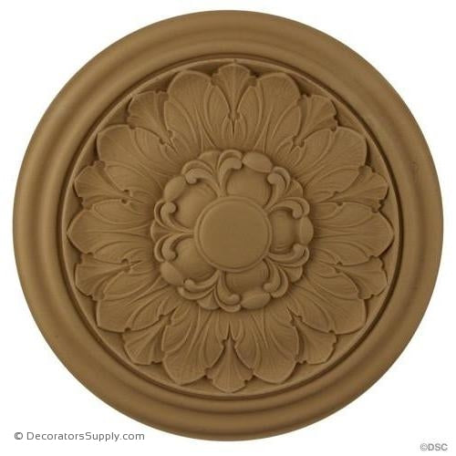 Rosette - Circle-French Ren. - 6 3/4Diameter - 5/8Relief-woodwork-furniture-ornaments-Decorators Supply