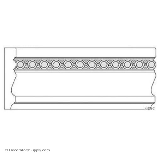 MDF Case Moulding - Embossed Running Coin -5/8" x 3 1/4" x 8' W