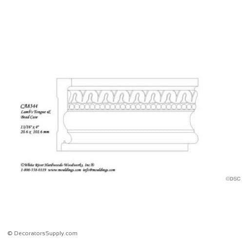 Mon Reale® Case Moulding-Lamb's Tongue&Bead-13/16" x 4" Wide