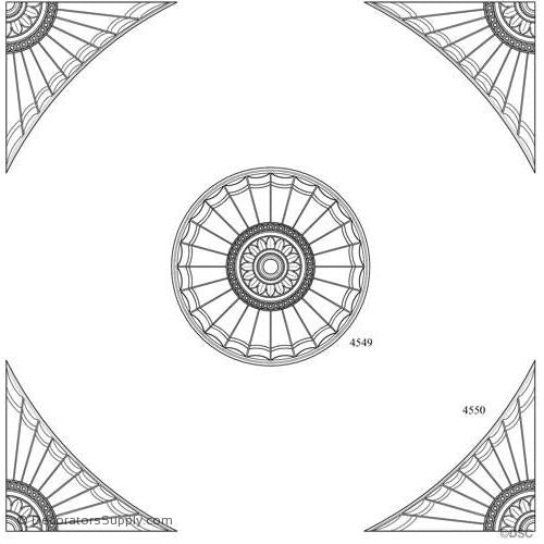 Adam Ceiling - 1-4549 4-4550-Hand-cast-ceiling-ornaments-Decorators Supply